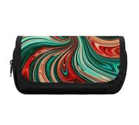 HETVBNS Psychedelic Swirl Pattern Pencil Case Extra Large, Double Layer Pencil Pouch with Zipper, Portable Cosmetic Bags for Travel, Office Stationery Organizer for Women Men