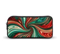 HETVBNS Psychedelic Swirl Pattern Pencil Case Large Capacity Zipper Pouch, Durable Pencil Box Organizer, Portable Small Cosmetic Bag for Office, Travel