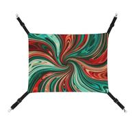 HETVBNS Psychedelic Swirl Pattern Pet Hammock for Cats & Dogs, Soft Breathable Canvas Hanging Hammock with Adjustable Straps, Comfortable & Durable Hanging Bed for Small to Medium Pets