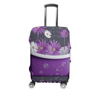 HETVBNS Purple Bathtub And Daisy Luggage Cover, Elastic Luggage Protector Fits 19-32in Suitcases, Washable & Anti-Scratch Suitcase Cover for Men Women, style, Small, Classic
