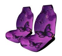 HETVBNS Purple Butterfly Breathable Car Seat Cover Front Car Seat Protector with Elastic Edge Car Seat Pads Car Interior Accessories Fits SUV