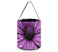 HETVBNS Purple Daisy Candy Bag Halloween Trick Or Treat Bucket 7.9x8.3in, Reusable Gift Bags for Party Holiday Wedding