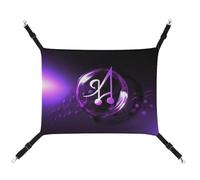 HETVBNS Purple Music Symbol Pet Hammock for Cats & Dogs, Soft Breathable Canvas Hanging Hammock with Adjustable Straps, Comfortable & Durable Hanging Bed for Small to Medium Pets