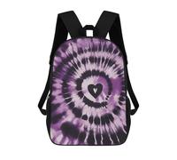 HETVBNS Purple Tie Dye Backpack for Women Men, Durable 600D Polyester Bookbag with Large Capacity, Lightweight 17 Inch Laptop Backpack Minimalism Casual Daypack for Work, Travel