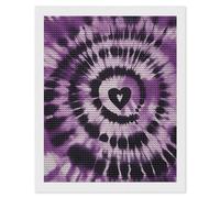 HETVBNS Purple Tie Dye Diamond Painting Kits for Adults, Full Round Drill DIY Diamond Art for Beginners, 5D Gem Art and Crafts for Home Wall Decor 16"x20"