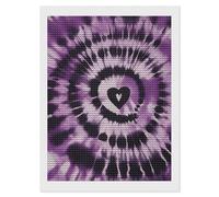 HETVBNS Purple Tie Dye Diamond Painting Kits for Adults, Full Round Drill DIY Diamond Art for Beginners, 5D Gem Art and Crafts for Home Wall Decor 12"x16"