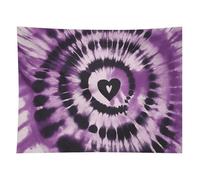 HETVBNS Purple Tie Dye Tapestry Wall Hanging - 60"x80" Aesthetic Tapestries Soft Polyester Wall Art Decor Large Tapestry for Bedroom Living Room Dorm Backdrop, Hanging Kit Included