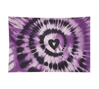 HETVBNS Purple Tie Dye Tapestry Wall Hanging - 60"x90" Aesthetic Tapestries Soft Polyester Wall Art Decor Large Tapestry for Bedroom Living Room Dorm Backdrop, Hanging Kit Included