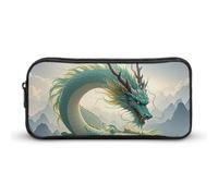 HETVBNS Qinglong Pencil Case Large Capacity Zipper Pouch, Durable Pencil Box Organizer, Portable Small Cosmetic Bag for Office, Travel