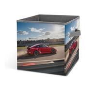 HETVBNS Rapid Sports Car Storage Bins 10.6 Inch, Oxford Fabric Foldable Storage Cube Organizer Basket with Handles, Fabric Bins for Closet Shelves, Toys, Clothes, Books, Bedroom