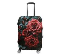 HETVBNS Red And Black Rose Luggage Cover, Elastic Luggage Protector Fits 19-32in Suitcases, Washable & Anti-Scratch Suitcase Cover for Men Women, style, L, Classic