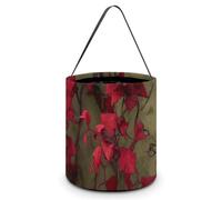 HETVBNS Red Flower Vine Candy Bag Halloween Trick Or Treat Bucket 7.9x8.3in, Reusable Gift Bags for Party Holiday Wedding