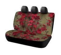 HETVBNS Red Flower Vine Car Seat Covers for Back Seat Pet Protector, Universal Auto Rear Seats Cover, Non Slip Back Seats Covers for Car, Truck & SUV