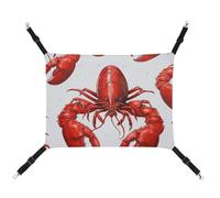 HETVBNS Red Lobster Print Pet Hammock for Cats & Dogs, Soft Breathable Canvas Hanging Hammock with Adjustable Straps, Comfortable & Durable Hanging Bed for Small to Medium Pets