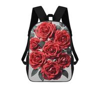 HETVBNS Red Rose Flower Cluster Backpack for Women Men, Durable 600D Polyester Bookbag with Large Capacity, Lightweight 17 Inch Laptop Backpack Minimalism Casual Daypack for Work, Travel