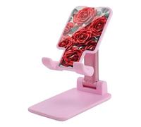 HETVBNS Red Rose Flower Cluster Phone Stand for Desk - Adjustable & Foldable Tablet Stand Portable Cell Phone Stand Holder Compatible with 4-13" Smartphones, Tablets