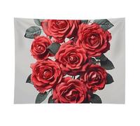 HETVBNS Red Rose Flower Cluster Tapestry Wall Hanging - 30"x40" Aesthetic Tapestries Soft Polyester Wall Art Decor Large Tapestry for Bedroom Living Room Dorm Backdrop, Hanging Kit Included