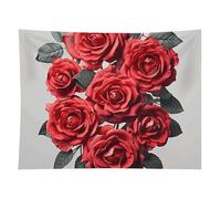 HETVBNS Red Rose Flower Cluster Tapestry Wall Hanging - 60"x80" Aesthetic Tapestries Soft Polyester Wall Art Decor Large Tapestry for Bedroom Living Room Dorm Backdrop, Hanging Kit Included