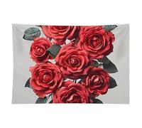 HETVBNS Red Rose Flower Cluster Tapestry Wall Hanging - 60"x90" Aesthetic Tapestries Soft Polyester Wall Art Decor Large Tapestry for Bedroom Living Room Dorm Backdrop, Hanging Kit Included