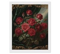 HETVBNS Red Roses Diamond Painting Kits for Adults, Full Round Drill DIY Diamond Art for Beginners, 5D Gem Art and Crafts for Home Wall Decor 16"x20"