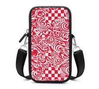 HETVBNS Red White Cell Phone Bag with Detachable Strap, Aesthetic Mini Sling Bag Small Crossbody Bag for Phone