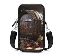 HETVBNS Red Wine Barrel Cell Phone Bag with Detachable Strap, Aesthetic Mini Sling Bag Small Crossbody Bag for Phone