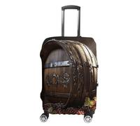HETVBNS Red Wine Barrel Luggage Cover, Elastic Luggage Protector Fits 19-32in Suitcases, Washable & Anti-Scratch Suitcase Cover for Men Women, style, Small, Classic