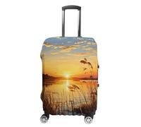 HETVBNS Reeds by The River Luggage Cover, Elastic Luggage Protector Fits 19-32in Suitcases, Washable & Anti-Scratch Suitcase Cover for Men Women, style, Small, Classic
