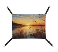 HETVBNS Reeds by The River Pet Hammock for Cats & Dogs, Soft Breathable Canvas Hanging Hammock with Adjustable Straps, Comfortable & Durable Hanging Bed for Small to Medium Pets