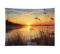 HETVBNS Reeds by The River Tapestry Wall Hanging - 60"x80" Aesthetic Tapestries Soft Polyester Wall Art Decor Large Tapestry for Bedroom Living Room Dorm Backdrop, Hanging Kit Included