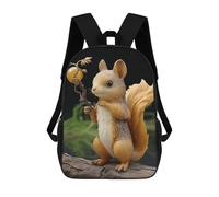 HETVBNS Resin Squirrel Backpack for Women Men, Durable 600D Polyester Bookbag with Large Capacity, Lightweight 17 Inch Laptop Backpack Minimalism Casual Daypack for Work, Travel
