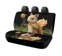 HETVBNS Resin Squirrel Car Seat Covers for Back Seat Pet Protector, Universal Auto Rear Seats Cover, Non Slip Back Seats Covers for Car, Truck & SUV