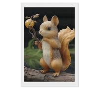 HETVBNS Resin Squirrel Diamond Painting Kits for Adults, Full Round Drill DIY Diamond Art for Beginners, 5D Gem Art and Crafts for Home Wall Decor 8"x12"