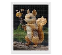 HETVBNS Resin Squirrel Diamond Painting Kits for Adults, Full Round Drill DIY Diamond Art for Beginners, 5D Gem Art and Crafts for Home Wall Decor 12"x16"