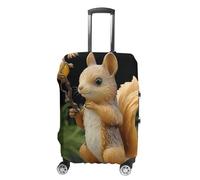 HETVBNS Resin Squirrel Luggage Cover, Elastic Luggage Protector Fits 19-32in Suitcases, Washable & Anti-Scratch Suitcase Cover for Men Women, style, M, Classic
