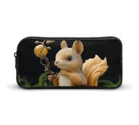HETVBNS Resin Squirrel Pencil Case Large Capacity Zipper Pouch, Durable Pencil Box Organizer, Portable Small Cosmetic Bag for Office, Travel