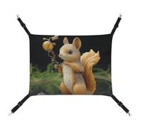 HETVBNS Resin Squirrel Pet Hammock for Cats & Dogs, Soft Breathable Canvas Hanging Hammock with Adjustable Straps, Comfortable & Durable Hanging Bed for Small to Medium Pets