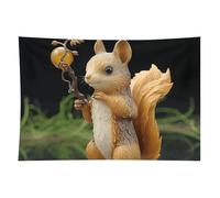 HETVBNS Resin Squirrel Tapestry Wall Hanging - 40"x60" Aesthetic Tapestries Soft Polyester Wall Art Decor Large Tapestry for Bedroom Living Room Dorm Backdrop, Hanging Kit Included