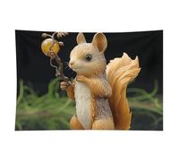 HETVBNS Resin Squirrel Tapestry Wall Hanging - 60"x90" Aesthetic Tapestries Soft Polyester Wall Art Decor Large Tapestry for Bedroom Living Room Dorm Backdrop, Hanging Kit Included