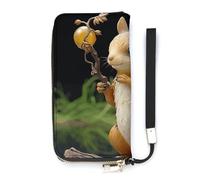 HETVBNS Resin Squirrel Wallet, Elegant Wristlet Wallet with Multi-Card Slots, PU Leather Long Purse for Women, Men