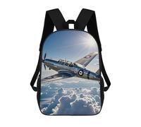 HETVBNS Retro Airplane Backpack for Women Men, Durable 600D Polyester Bookbag with Large Capacity, Lightweight 17 Inch Laptop Backpack Minimalism Casual Daypack for Work, Travel