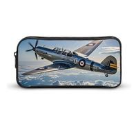 HETVBNS Retro Airplane Pencil Case Large Capacity, Durable Pencil Pouch Portable Small Cosmetic Bag with Metal Zipper, Simple Makeup Pouch Aesthetic Toiletry Bag for Travel Office
