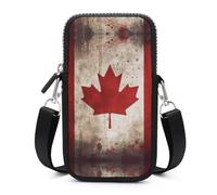 HETVBNS Retro Canada Flag Cell Phone Bag with Detachable Strap, Aesthetic Mini Sling Bag Small Crossbody Bag for Phone