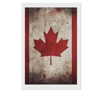 HETVBNS Retro Canada Flag Diamond Painting Kits for Adults, Full Round Drill DIY Diamond Art for Beginners, 5D Gem Art and Crafts for Home Wall Decor 8"x12"