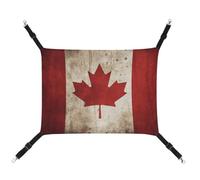 HETVBNS Retro Canada Flag Pet Hammock for Cats & Dogs, Soft Breathable Canvas Hanging Hammock with Adjustable Straps, Comfortable & Durable Hanging Bed for Small to Medium Pets