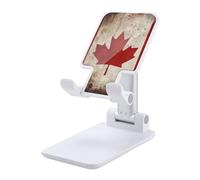 HETVBNS Retro Canada Flag Phone Stand for Desk - Adjustable & Foldable Tablet Stand Portable Cell Phone Stand Holder Compatible with 4-13" Smartphones, Tablets