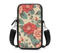 HETVBNS Retro Flower Cell Phone Bag with Detachable Strap, Aesthetic Mini Sling Bag Small Crossbody Bag for Phone
