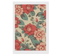 HETVBNS Retro Flower Diamond Painting Kits for Adults, Full Round Drill DIY Diamond Art for Beginners, 5D Gem Art and Crafts for Home Wall Decor 8"x12"