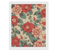 HETVBNS Retro Flower Diamond Painting Kits for Adults, Full Round Drill DIY Diamond Art for Beginners, 5D Gem Art and Crafts for Home Wall Decor 16"x20"