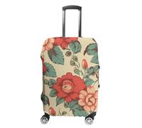 HETVBNS Retro Flower Luggage Cover, Elastic Luggage Protector Fits 19-32in Suitcases, Washable & Anti-Scratch Suitcase Cover for Men Women, style, M, Classic